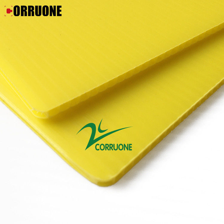 Papan Coroplast Kuning 5mm 6mm 8mm Lembaran Plastik Bergelombang 4x8