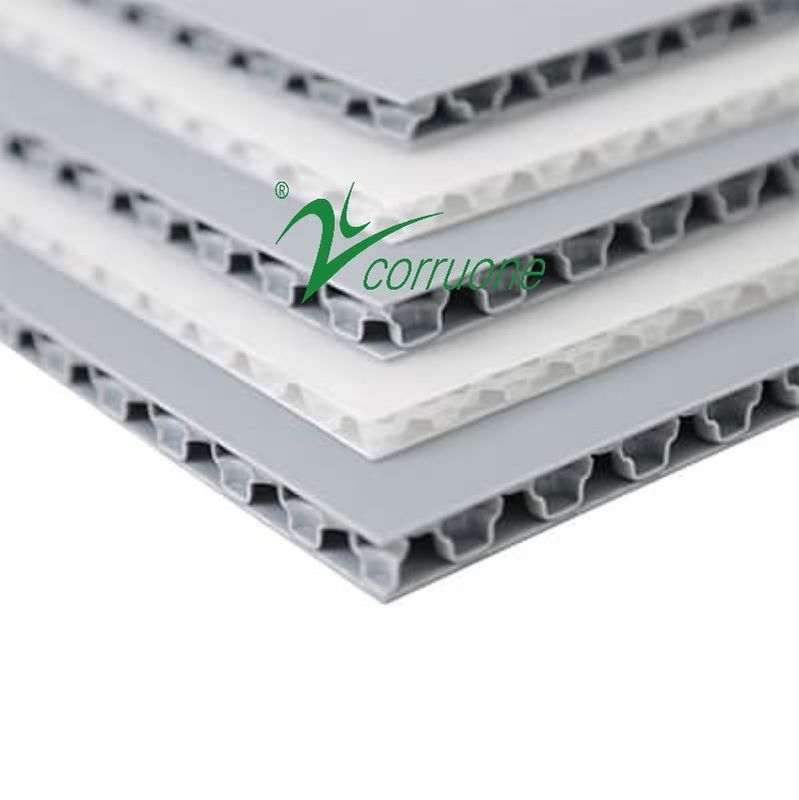 Corruone PP dinding ganda pp polipropilena plastik lembaran honeycomb inti panel papan l dengan struktur sel