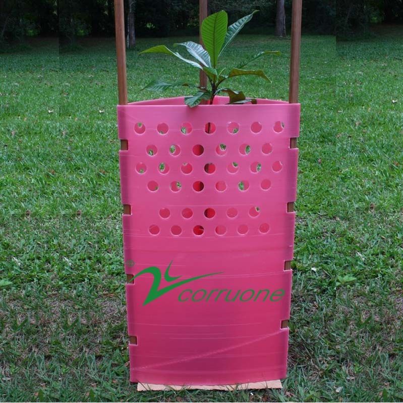 Perlindungan Pohon Plastik Bergelombang Warna yang Disesuaikan untuk Perlindungan Pohon dengan Densitas Tinggi